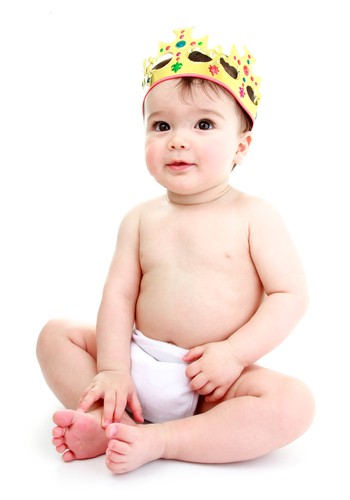 This is not the famous baby, it's just some baby wearing a crown, as babies sometimes are wont to do.